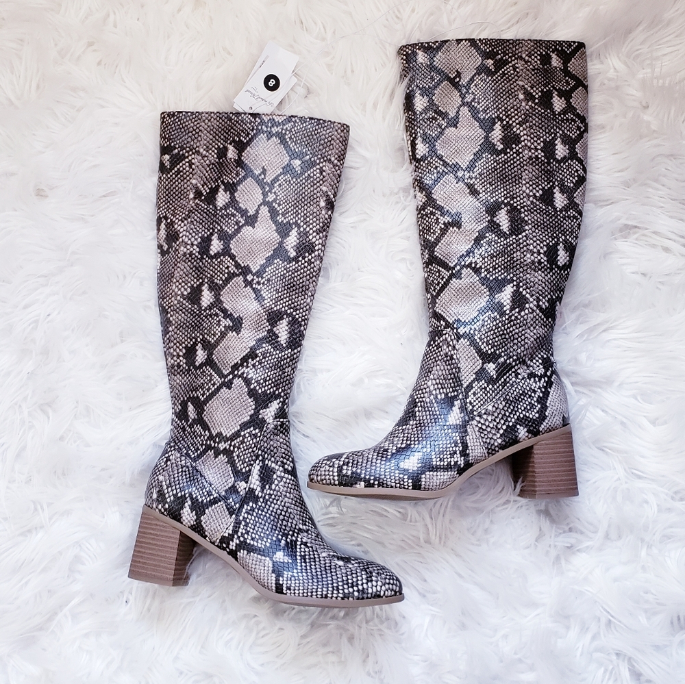 Universal thread women's gray snake boots - Picture 2 of 4